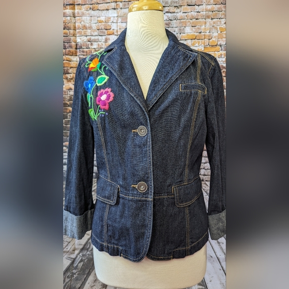 ANN TAYLOR LOFT ONE OF A KIND DESIGNED JEAN JACKET (4378-200) - Picture 5 of 6